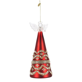Pendaglio Angelo Beloved Bizzotto in vetro soffiato rosso 21 cm