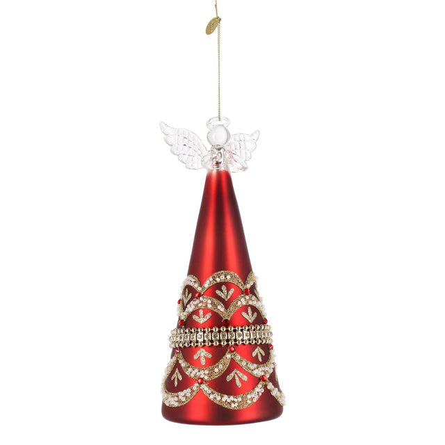 Pendaglio Angelo Beloved Bizzotto in vetro soffiato rosso 21 cm