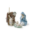 Sacra Famiglia Lladrò in porcellana lucida colori pastello 22x44 cm