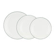 Set piatti Dintorno La Porcellana Bianca in porcellana con bordo verde 18 pz