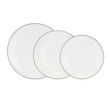 Set piatti Dintorno La Porcellana Bianca in porcellana con bordo verde 18 pz