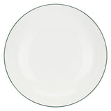 LA PORCELLANA BIANCA Dintorno Servizio Tavola Set Piatti 18 Pezzi Porcellana Bianco Bordo Verde