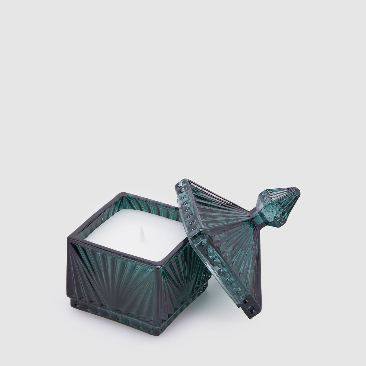 Candela profumata Jasmine EDG in vetro verde petrolio 16,5x12 cm