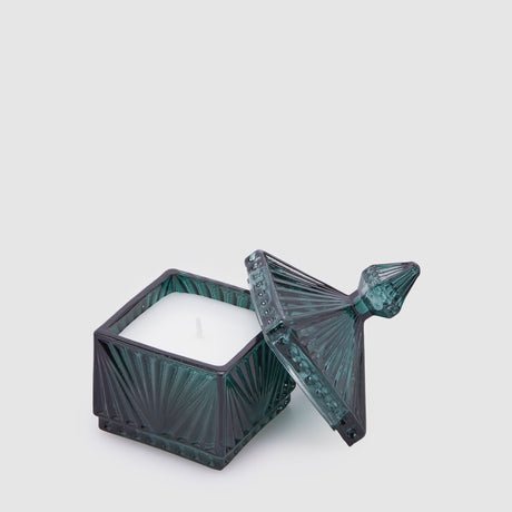 Candela profumata Jasmine EDG in vetro verde petrolio 16,5x12 cm