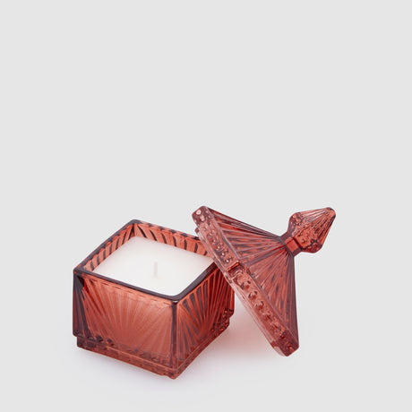 Candela profumata EDG in vetro rosso e cera 16,5x12 cm Nordic Vetiver