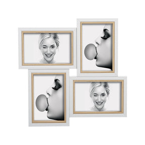 Portafoto multiplo Mascagni Casa in legno MDF bianco 33x33 cm