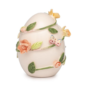 Ovetto di Pasqua Palais Royal in porcellana con decori floreali 8 cm