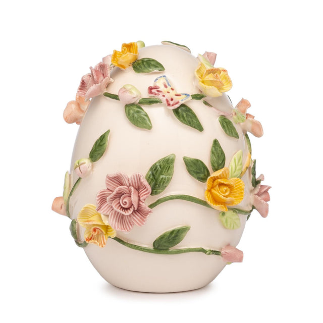 Ovetto di Pasqua Palais Royal in porcellana con decori floreali 10,5 cm