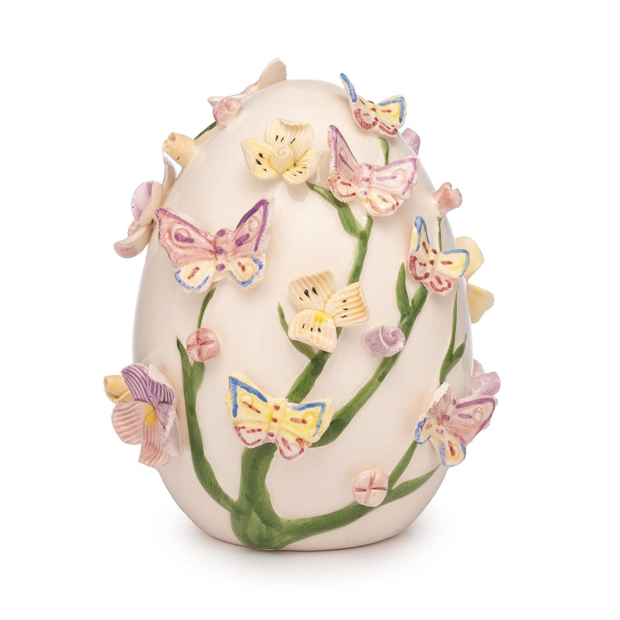 Ovetto di Pasqua Palais Royal in porcellana con decoro farfalle rosa 10,5 cm