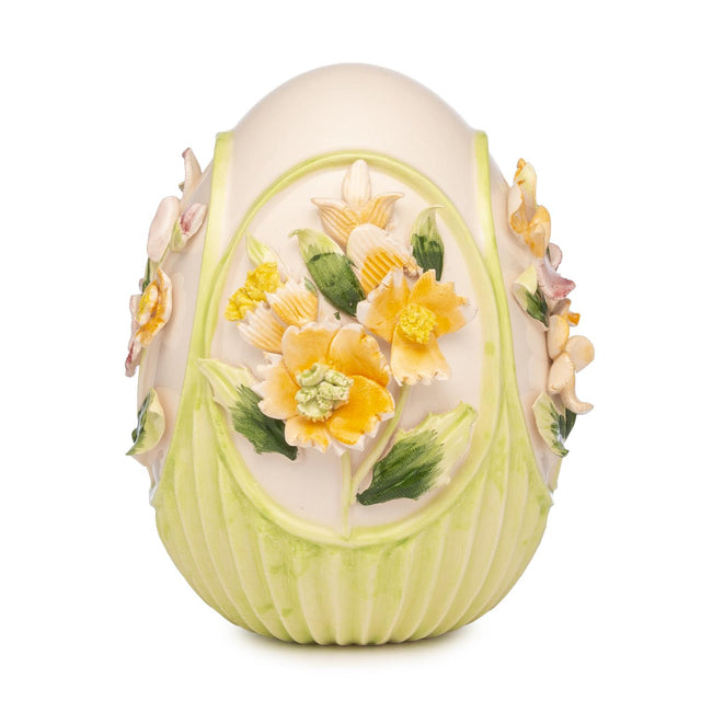 Ovetto di Pasqua Palais Royal in porcellana con decori floreali 10,5 cm