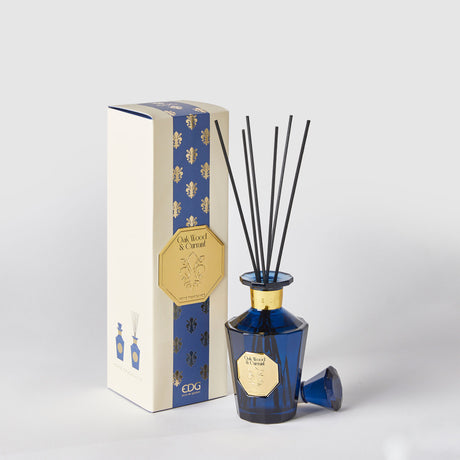 Diffusore a bastoncini EDG in vetro blu Goldlily 230 ml 18 cm