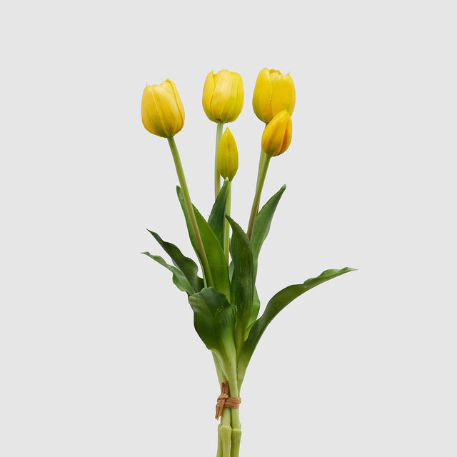 Mazzo di tulipani EDG in materiale sintetico giallo altezza 40 cm