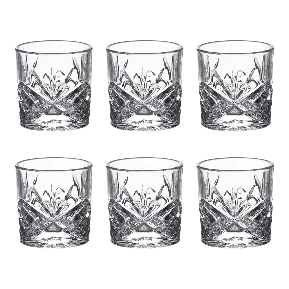 Set 6 bicchieri shot Rock&Roll Brandani in vetro trasparente 5,5 cm