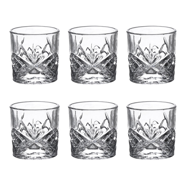 Set 6 bicchieri shot Rock&Roll Brandani in vetro trasparente 5,5 cm