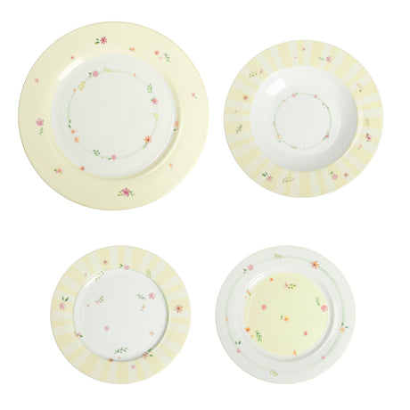 Set piatti Polline Brandani in porcellana con decori floreali 18 pezzi