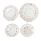Servizio piatti Polline Brandani in porcellana decorata 18 pezzi rosa