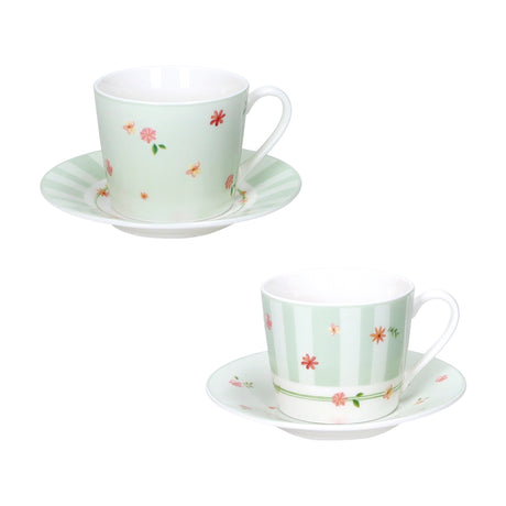 Set 2 tazze caffè Polline Brandani in porcellana decorata 100 ml