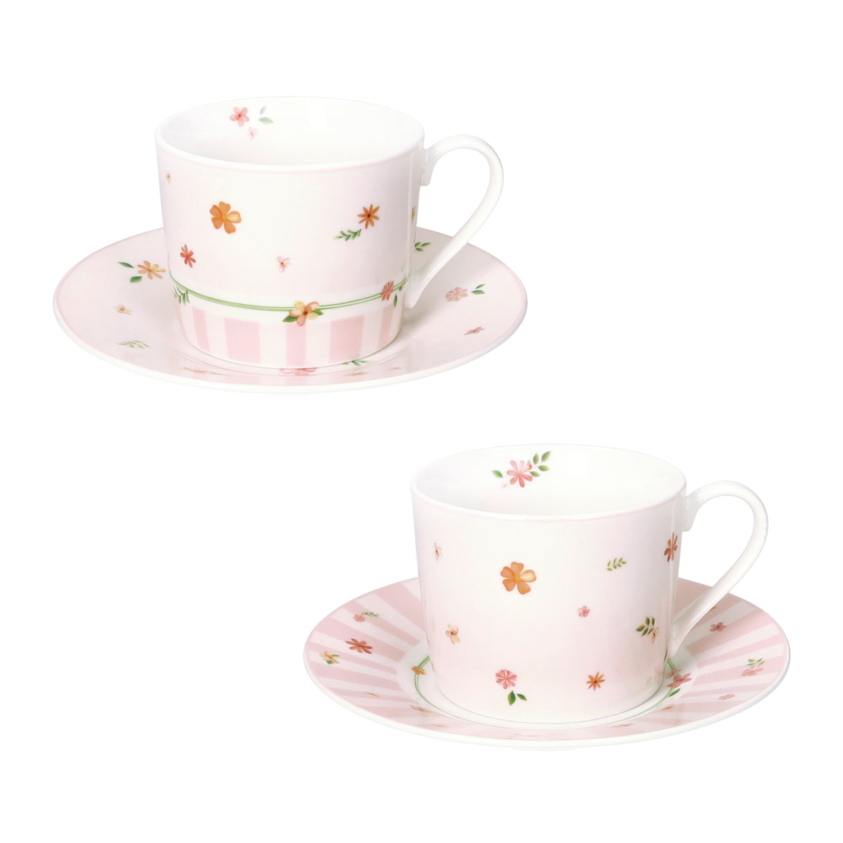 Set 2 tazze tè Polline Brandani in porcellana decorata 150 ml