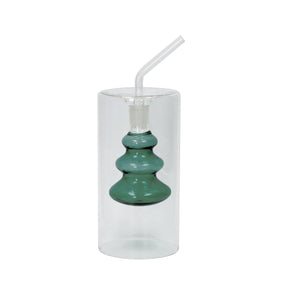 Oliera Twister Brandani in vetro trasparente con interno verde 70 ml