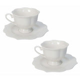 Set 2 tazze tè Queen Brandani in porcellana bianca 150 ml