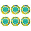 Set 6 piatti fondi Citrus Brandani in melamina decoro limoni 21,5 cm