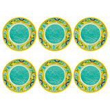 Set 6 piatti fondi Citrus Brandani in melamina decoro limoni 21,5 cm
