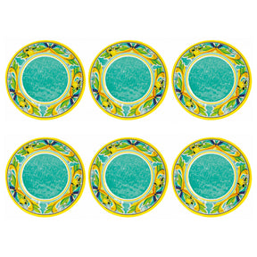 Set 6 piatti fondi Citrus Brandani in melamina decoro limoni 21,5 cm