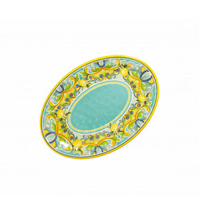 Vassoio ovale Citrus Brandani in melamina decoro limoni 35,5x25 cm