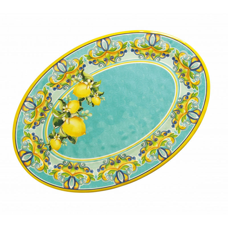 Vassoio ovale Citrus Brandani in melamina decorata 50x36 cm
