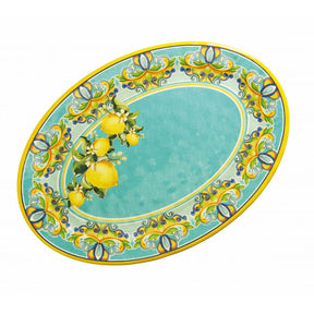 Vassoio ovale Citrus Brandani in melamina decorata 50x36 cm