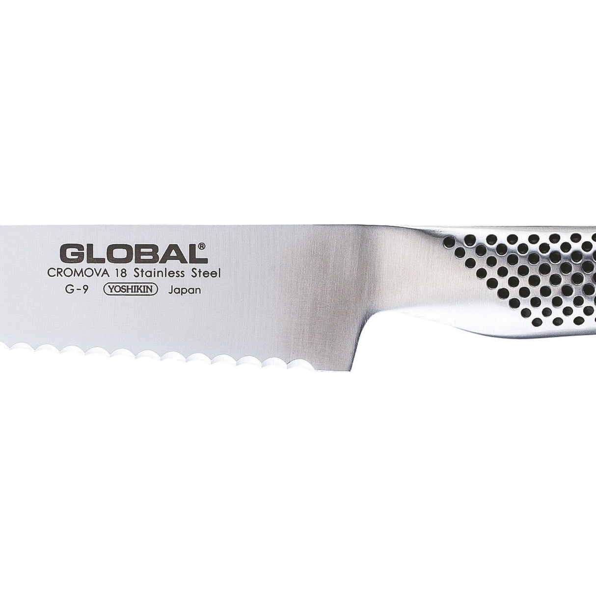 GLOBAL Coltello Pane 22cm in Acciaio Inox Cromova 18 G-09