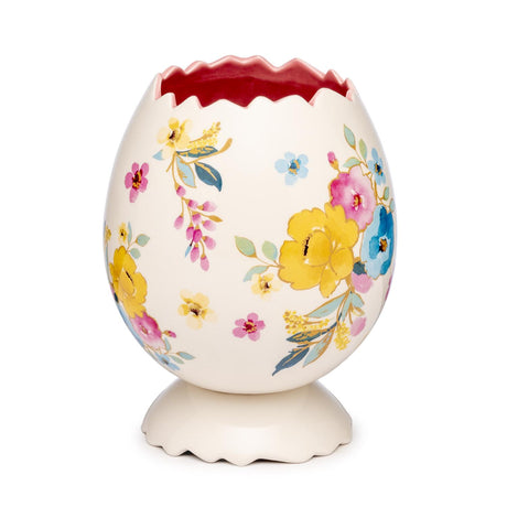 Vaso uovo di Pasqua Palais Royal in ceramica decorata con fiori 20 cm