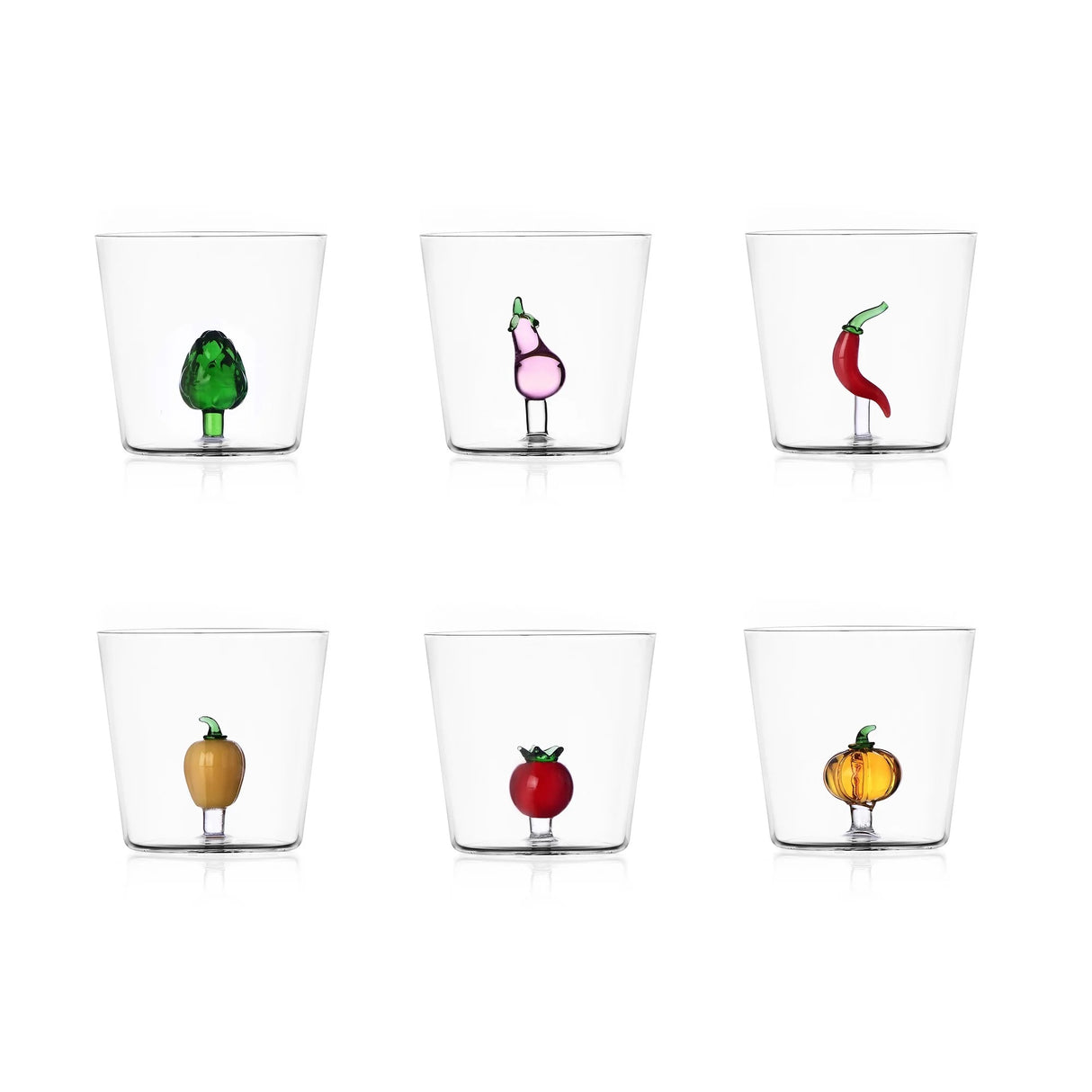 Set 6 bicchieri Vegetables Ichendorf in vetro borosilicato 8,5 cm