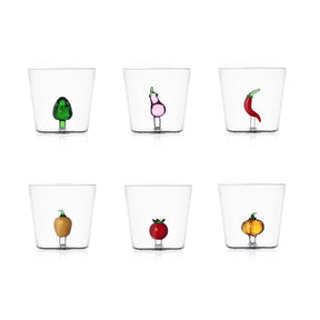 Set 6 bicchieri Vegetables Ichendorf in vetro borosilicato 8,5 cm