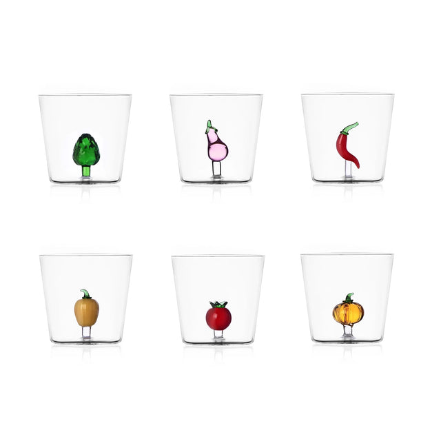 Set 6 bicchieri Vegetables Ichendorf in vetro borosilicato 8,5 cm