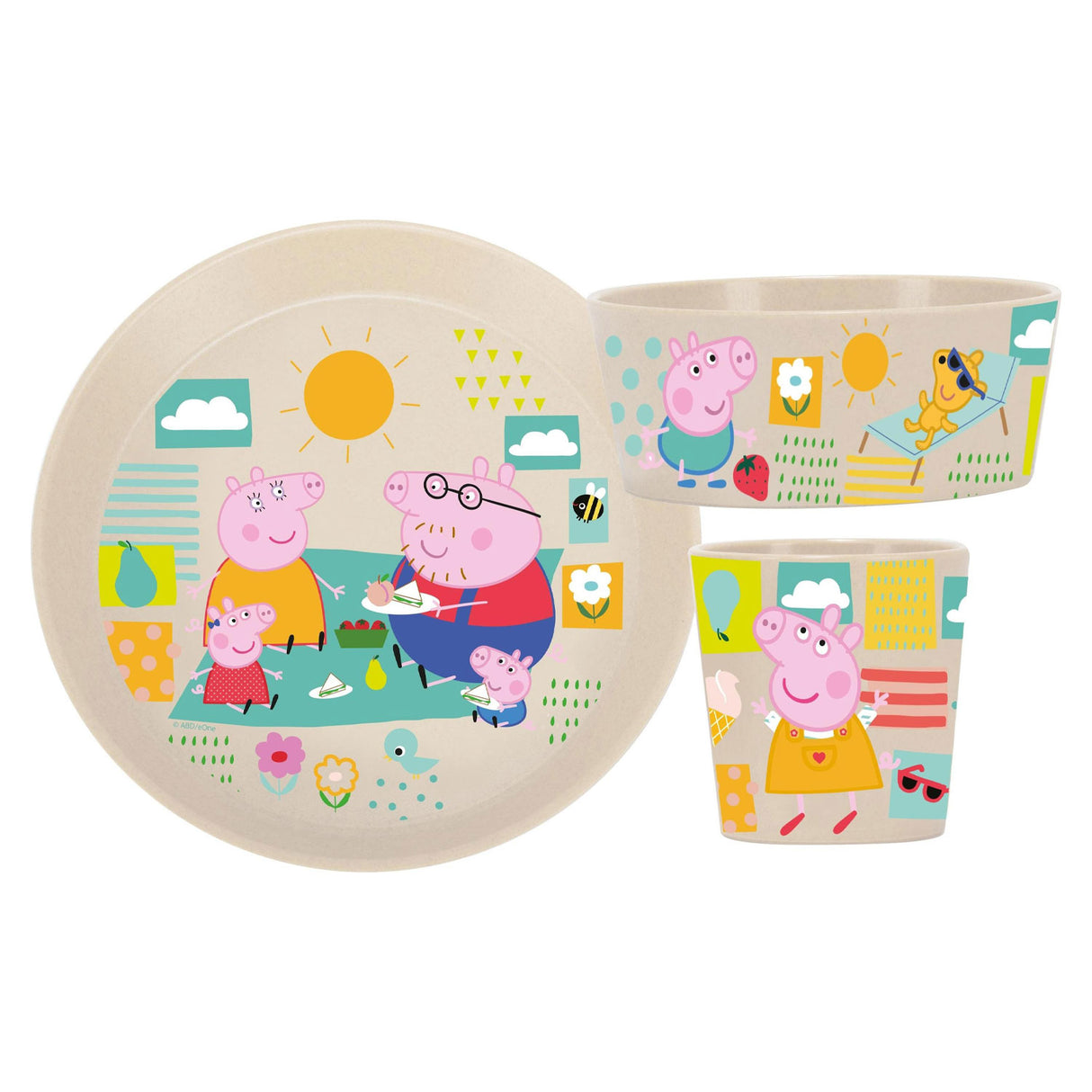 Set pappa Peppa Pig Koziol in materiale termoplastico 3 pezzi