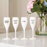 KOZIOL Sparkling Champagne Glass 100ml Cheers No. 1 Champagne is The Answer White