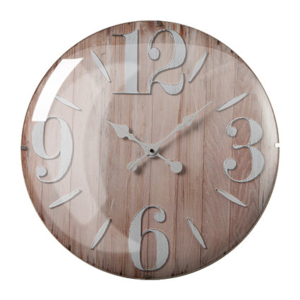 Orologio da parete Montemaggi in vetro e legno stile vintage 51 cm