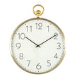 Orologio da parete Montemaggi in metallo stile vintage bianco e oro 31x39 cm