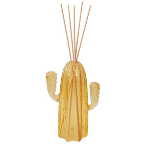 Diffusore a bastoncini Brandani in vetro giallo forma cactus 17 cm