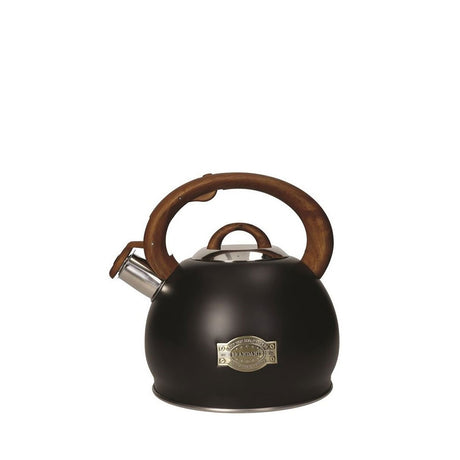 Bollitore Brillo Brandani in acciaio inox nero con manico effetto legno