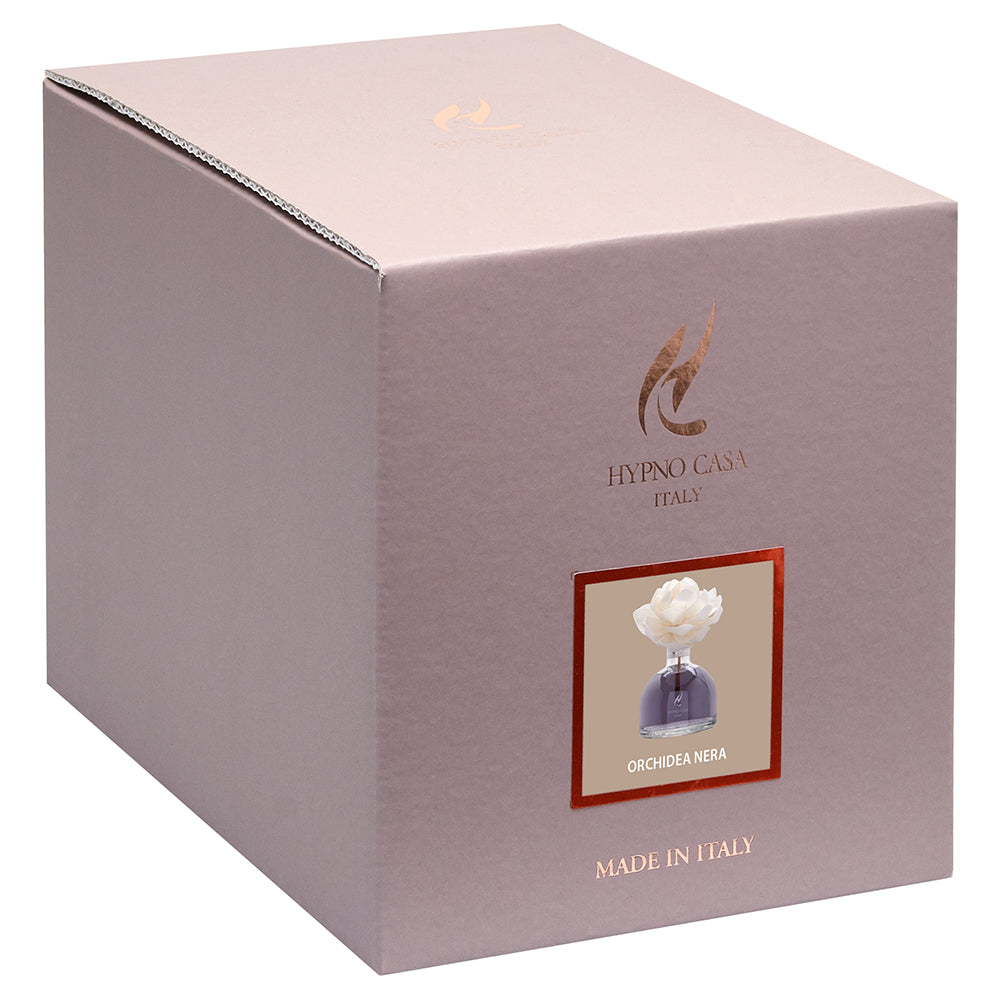 HYPNO CASA Stick Diffuser with White Pink Flower 100ml Black Orchid