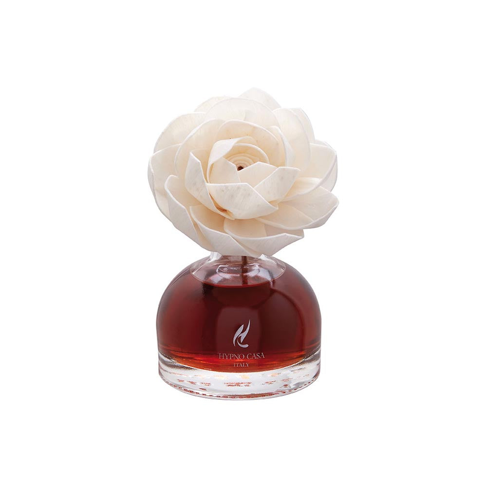 Diffusore a bastoncini Hypno Casa con fiore decorativo 100 ml Sandalo Nobile