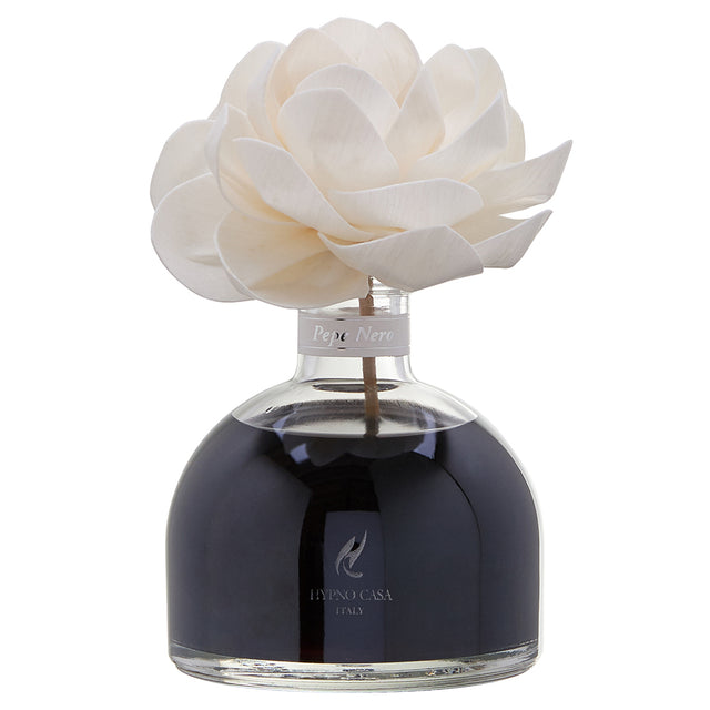 Diffusore a bastoncini Hypno Casa con fiore decorativo Pepe Nero 250 ml