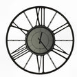 Orologio da parete Ruota Ceart in metallo nero con specchio fumè 80 cm