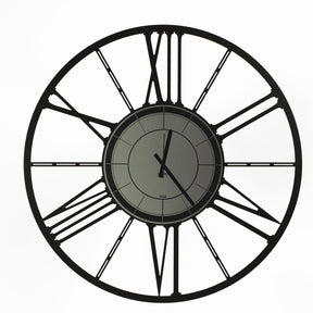 Orologio da parete Ruota Ceart in metallo nero con specchio fumè 80 cm