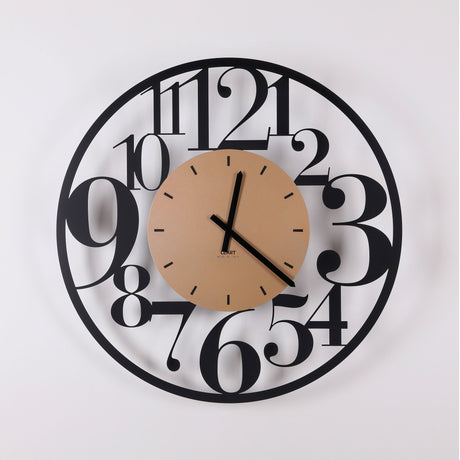 Orologio da parete Ilenia Ceart in metallo nero e oro diametro 60 cm