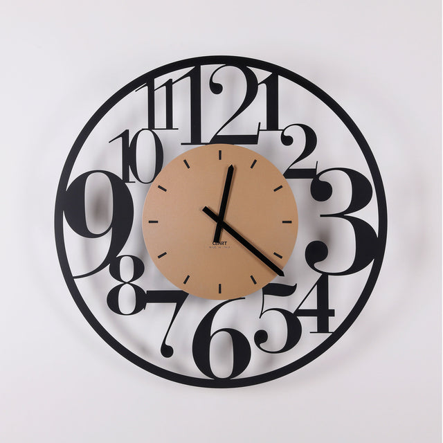 Orologio da parete Ilenia Ceart in metallo nero e oro diametro 60 cm