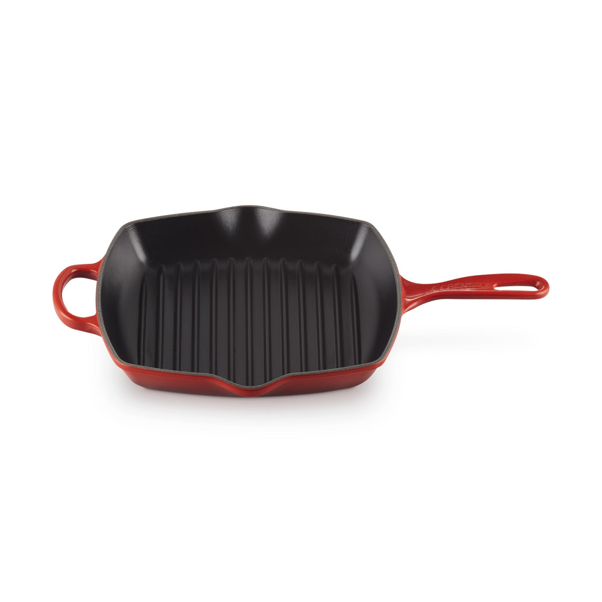 LE CREUSET Evolution Square Skillet Grill 26cm in Cherry Glazed Cast Iron