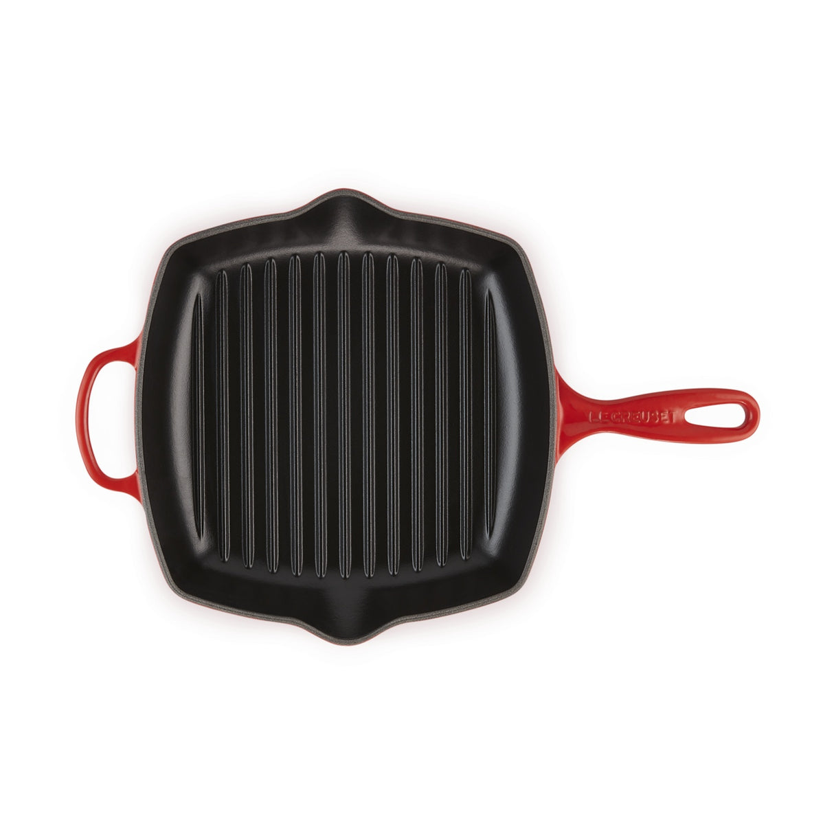 LE CREUSET Evolution Square Skillet Grill 26cm in Cherry Glazed Cast Iron